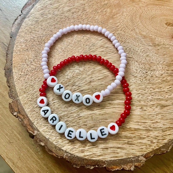 Kids Valentines Day Gift, Kids Bracelets, Jewelry for Girls, Toddler Gift, Kids Party Favors, Custom Name Bracelet, Special Date Bracelet