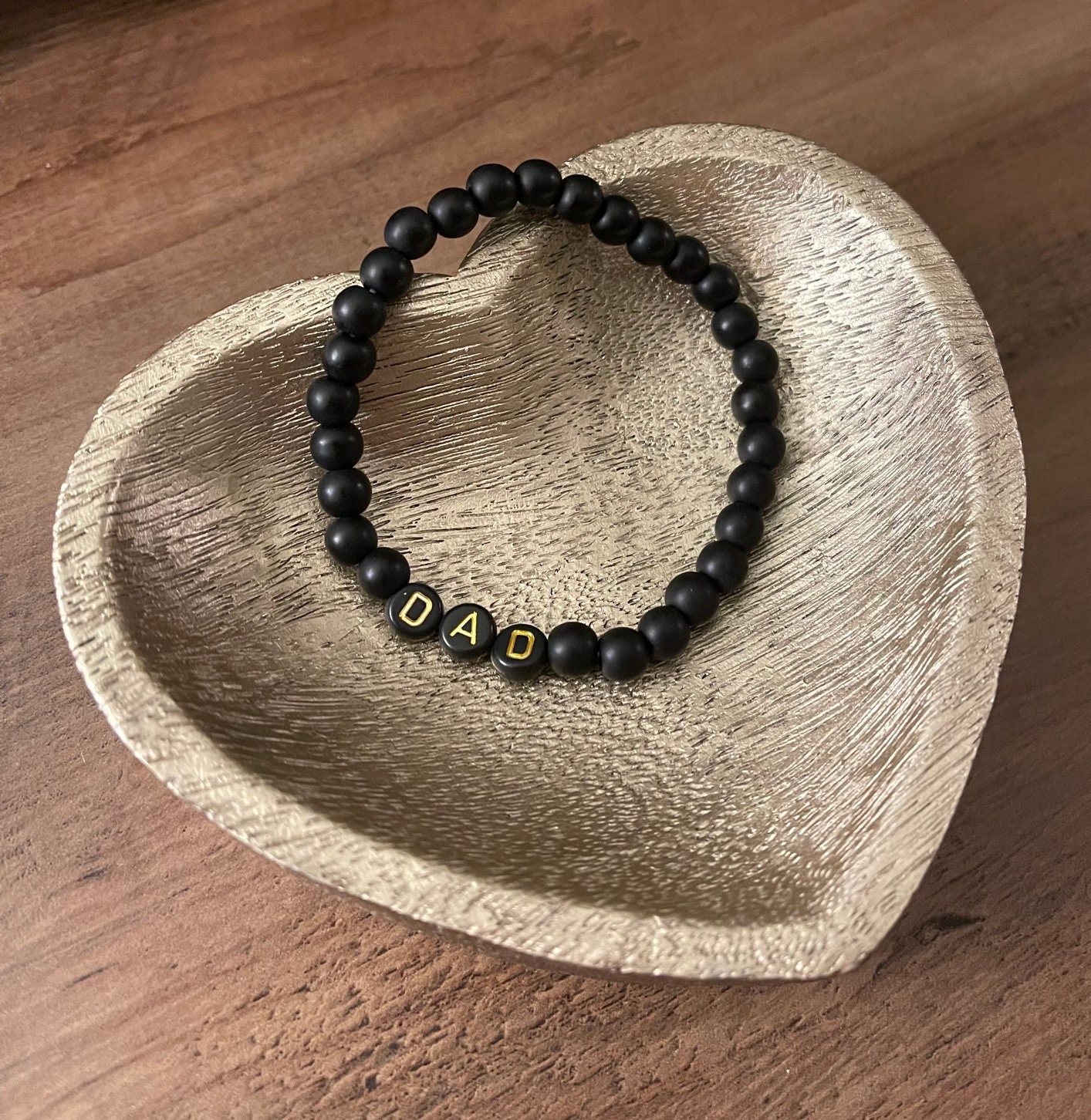 Fathers Day Bracelet Beaded Name Bracelets Beaded Word Etsy UK