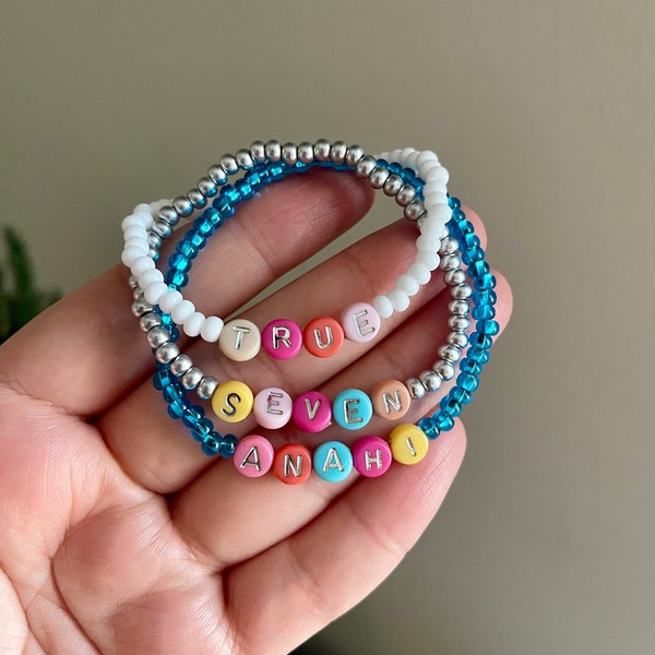 Kids Personalized Name Bracelet, Gifts for Kids, Toddler Jewelry, Party Favors, Goody Bag Favors, Easter Basket Favors, Friendship Bracelets