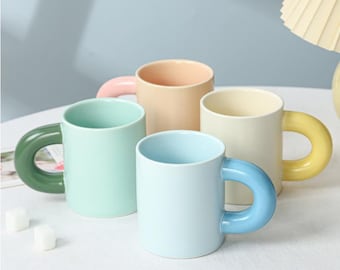 Cute Heavy Handle Fat Cup Nordic Ceramic Mug