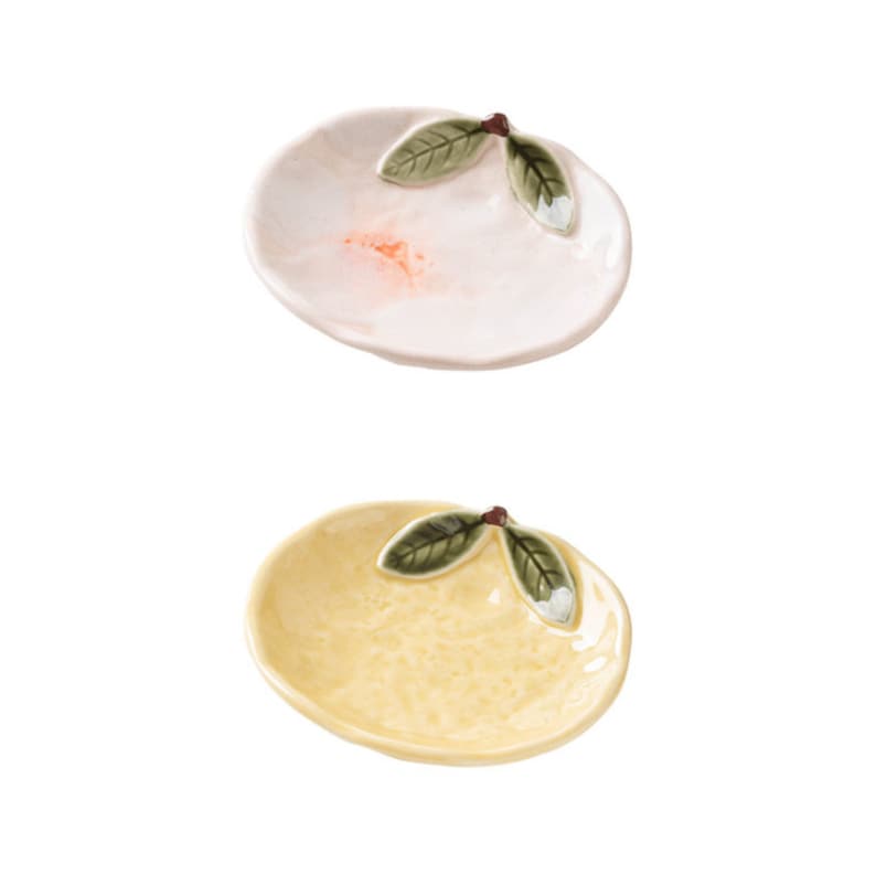 Set of 4 Japanese Yuzu Shaped Handmade Ceramic Dish Etsy