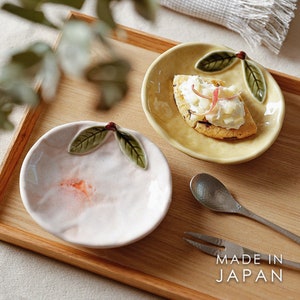 Japanese grapefruit shaped handmade ceramic plate | handmade Japanese soy sauce plate | dessert plate | ceramic small plate|