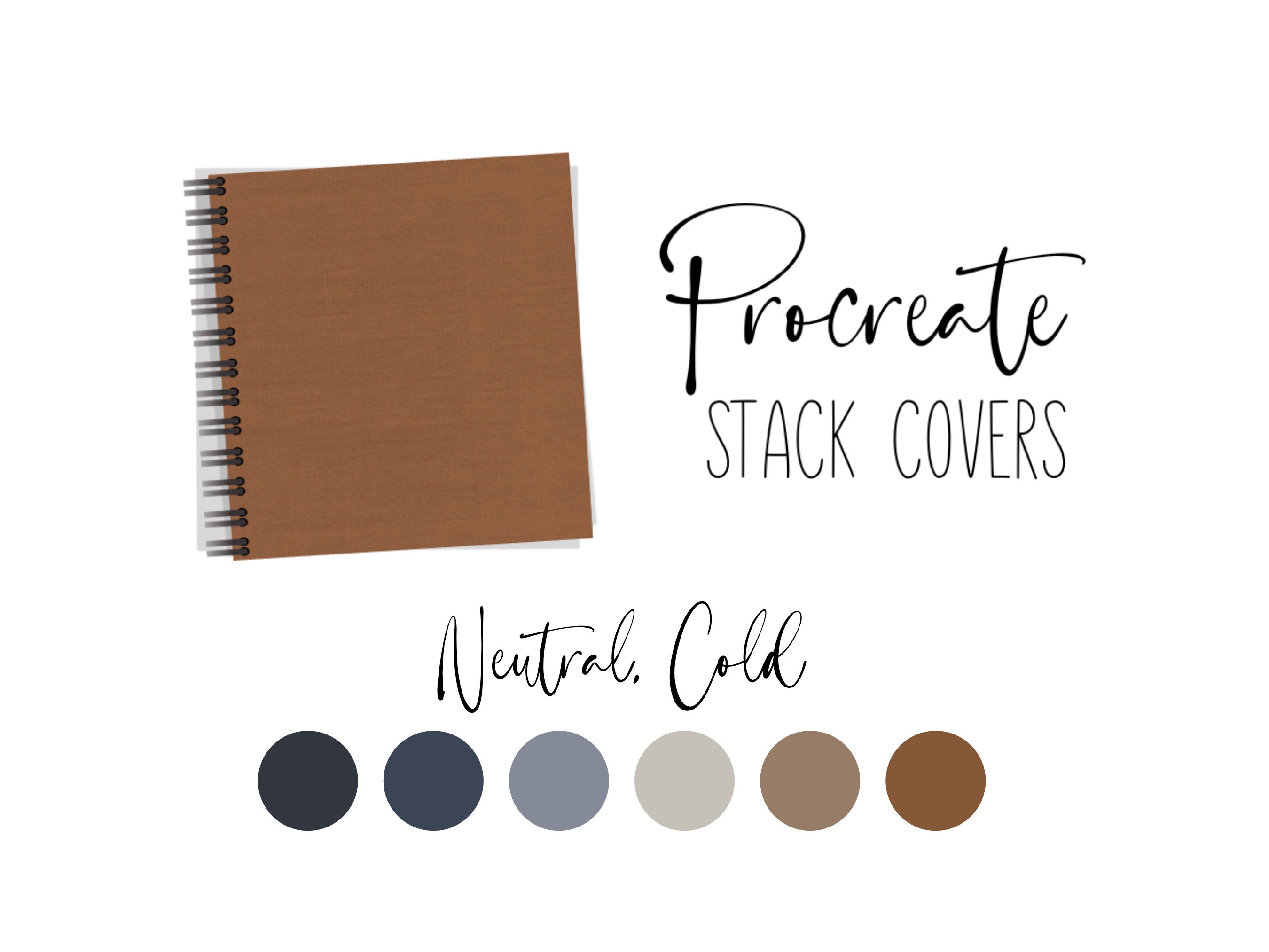Procreate Stack Covers NEUTRAL COLD | Procreate Organization | Get organized in Procreate