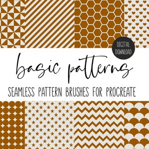 Procreate Basic Patterns | Seamless Pattern Brushes for Procreate | 90 different basic pattern brushes