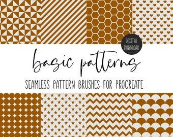 Procreate Basic Patterns | Seamless Pattern Brushes for Procreate | 90 different basic pattern brushes