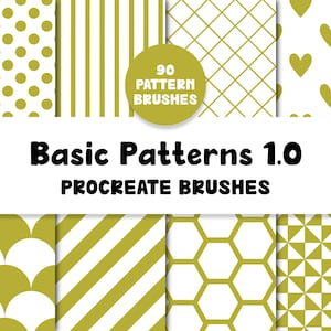 Basic Patterns 1.0 Procreate Pinsel | 90 Nahtlose Muster Pinsel (Digitaler Download)