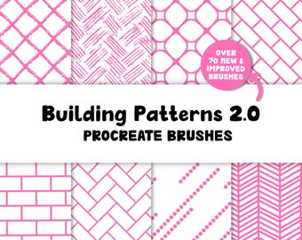 Building Patterns 2.0 Procreate ブラシ | 79 種類のシームレスパターンブラシ (デジタルダウンロード)