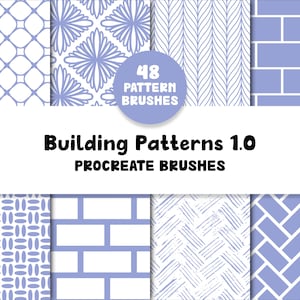 Building Patterns 1.0 Procreate Brushes | 48 Seamless Pattern Brushes (Digital Download)