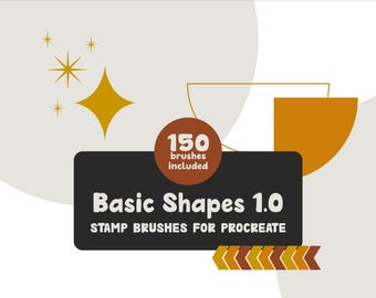 Procreate Basic Shapes 1.0 Stamp Brushes | 150 Geometric Stamps (Digital Download)