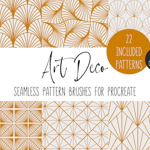 Procreate Art Deco Patterns | Seamless Pattern Brushes for Procreate | 22 different art deco pattern brushes