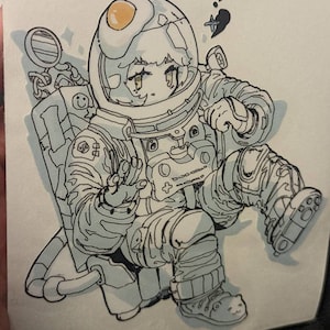 Sussy Baka Astronaut doodle Auto Aufkleber