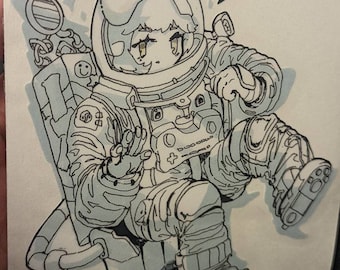 Sussy Baka Astronaut doodle Car Decal Sticker