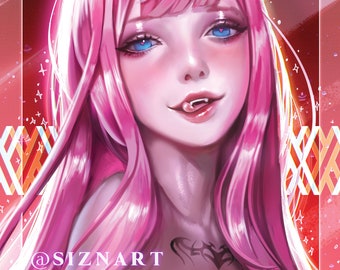 Darling Zero Digital Art Portrait 11 x 17 inch Print