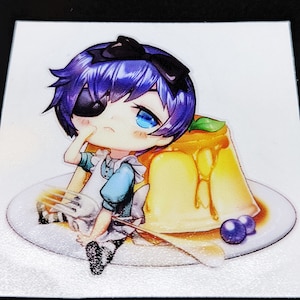 Adesivo de arte de mangá de anime original feito à mão - Decalque de carro Ciel Mini adesivo de mordomo preto