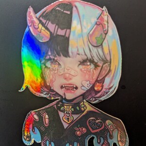 カップケーキを盗んだのは誰？オリジナルアート ホログラフィックステッカー ラップトップデカール