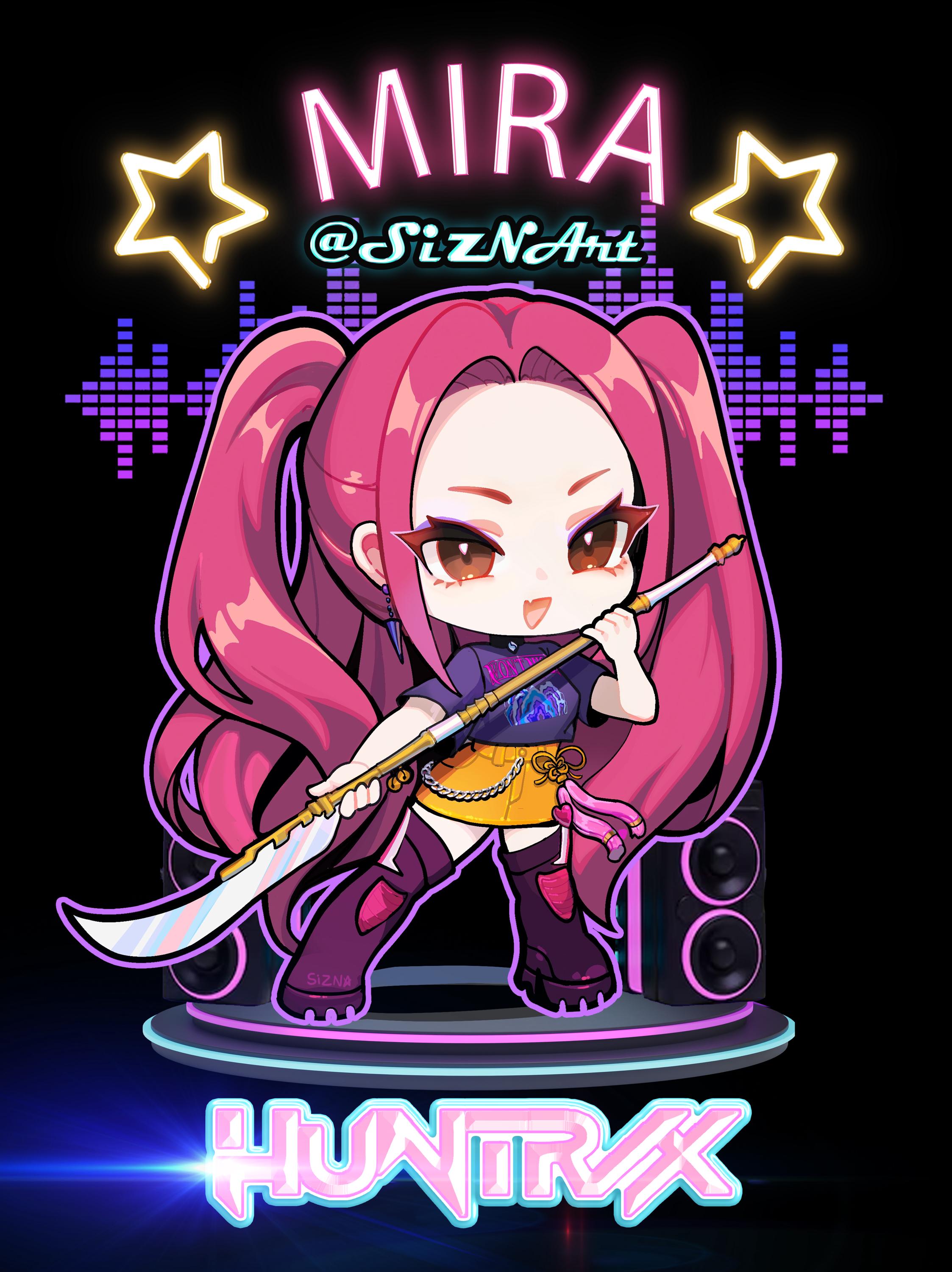 Kpop デーモンハンター ミラ ゾーイ ルミ ファンアートプリント