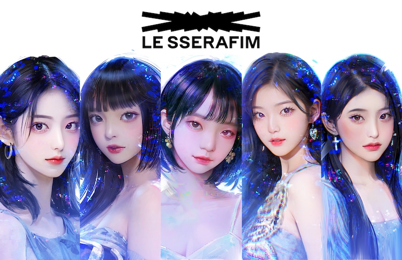 LE SSERAFIM: K-pop Fanart Series All Members Updated - Etsy