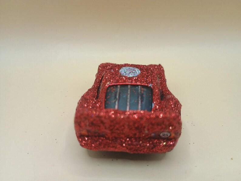 Custom Glitter Lightning McQueen 1:55 Diecast Car Disney Pixar Cars Handmade image 5
