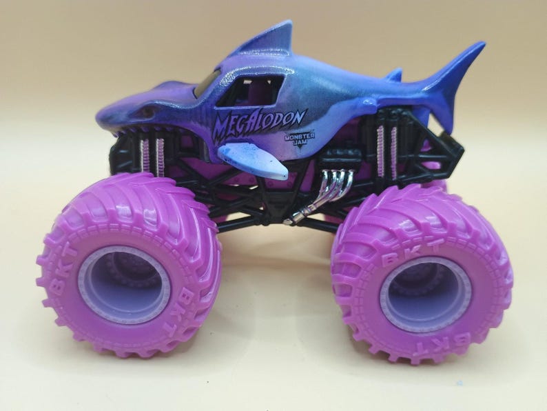 Monster Jam Megalodon 1:64 Diecast Custom Dyed Purple Blue Ombre Spin Master image 2