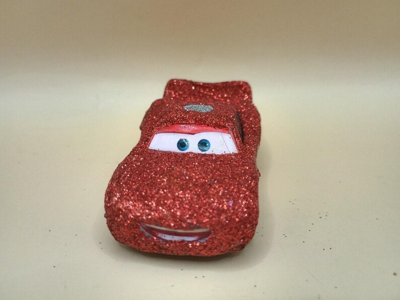 Custom Glitter Lightning McQueen 1:55 Diecast Car Disney Pixar Cars Handmade image 4
