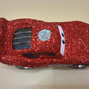 Custom Glitter Lightning McQueen 1:55 Diecast Car Disney Pixar Cars Handmade image 6