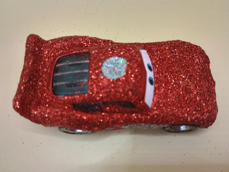 Custom Glitter Lightning McQueen 1:55 Diecast Car Disney Pixar Cars Handmade image 6