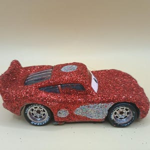 Custom Glitter Lightning McQueen 1:55 Diecast Car Disney Pixar Cars Handmade image 3