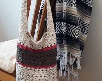 Handmade Crossbody Beach Bag, Summer Boho Shoulder Purse, Crochet Market Bag, Crossbody Shopping Bag, Carry All Cotton Handbag,Gift for Teen