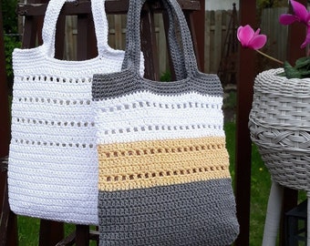 Handwoven Cotton Womens Handbag, Crochet Messenger Bag, Market Bag, Library Tote, Reusable Shopping Bag, Color Block Beach Tote,Gift for Mom