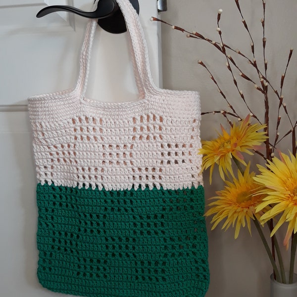 Carry All Market Handbag, Handmade Summer Festival Tote, Crochet Market Bag, Womens Cotton Beach Bag, Reusable Top Handled Bag, Mother's Day