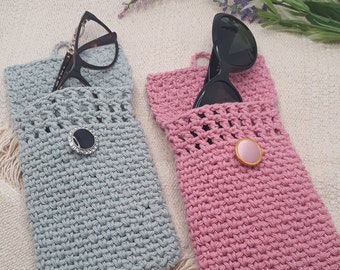 Crochet Soft Sunglass Case, Handmade Reading Glasses Case, Crochet Phone Bag, Passport Holder, Purse Organizer, Gift Card Holder, Mom Gift