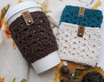 Reusable Hot Drink Cozy, Cold Brew Coffee Cup Sleeve, Crochet Tea Cup Cozy,  Hot Mug Cozy, Hot Drink Sleeve, Coffee Gift, Mothers Day Gift