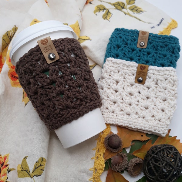 Reusable Hot Drink Cozy, Cold Brew Coffee Cup Sleeve, Crochet Tea Cup Cozy,  Hot Mug Cozy, Hot Drink Sleeve, Coffee Gift, Mothers Day Gift