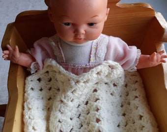 Modern Granny Doll Blanket, Handmade Toy Stuffy Cover, Vintage Doll Blanket, Crochet Throw for Doll, Fashion Doll Afghan,Child Birthday Gift