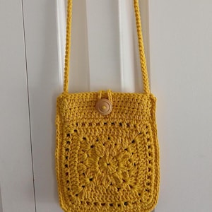 Sac carré grand-mère pour adolescente fait main, sac à main à bandoulière fleur bohème, petit sac à main bohème pour téléphone portable, sac festival de musique en coton, cadeau ado