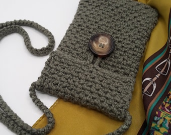 Womens Crossbody Mini Purse, Cell Phone Shoulder Bag, Handmade Phone Bag, Cell Phone Purse, Crochet Phone Tote, Passport Pouch, Gift for Mom
