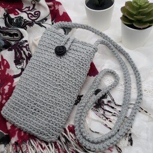 Cell Phone Crossbody Bag, Cell Phone Carrier, Youth Crocheted Phone Bag, Cell Phone Purse for Women, Mini Hands Free Bag, Gift for Teenager