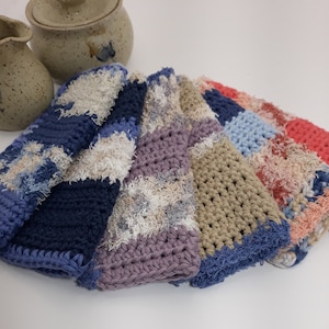 Kitchen Scrubby Dishcloth Handmade Set of 2, Crochet Scrubby Dishcloth, Multipurpose Cloth, Dishcloth, Dish Scrubber, Exfoliating Spa Cloth