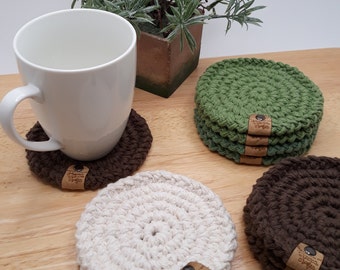 Round Coffee Coaster Handmade, Crochet Boho Coaster, Cotton Drink Coaster Set, Tea Cup Coaster, Coffee Mug Coaster, Plant Mat, Hostess Gift