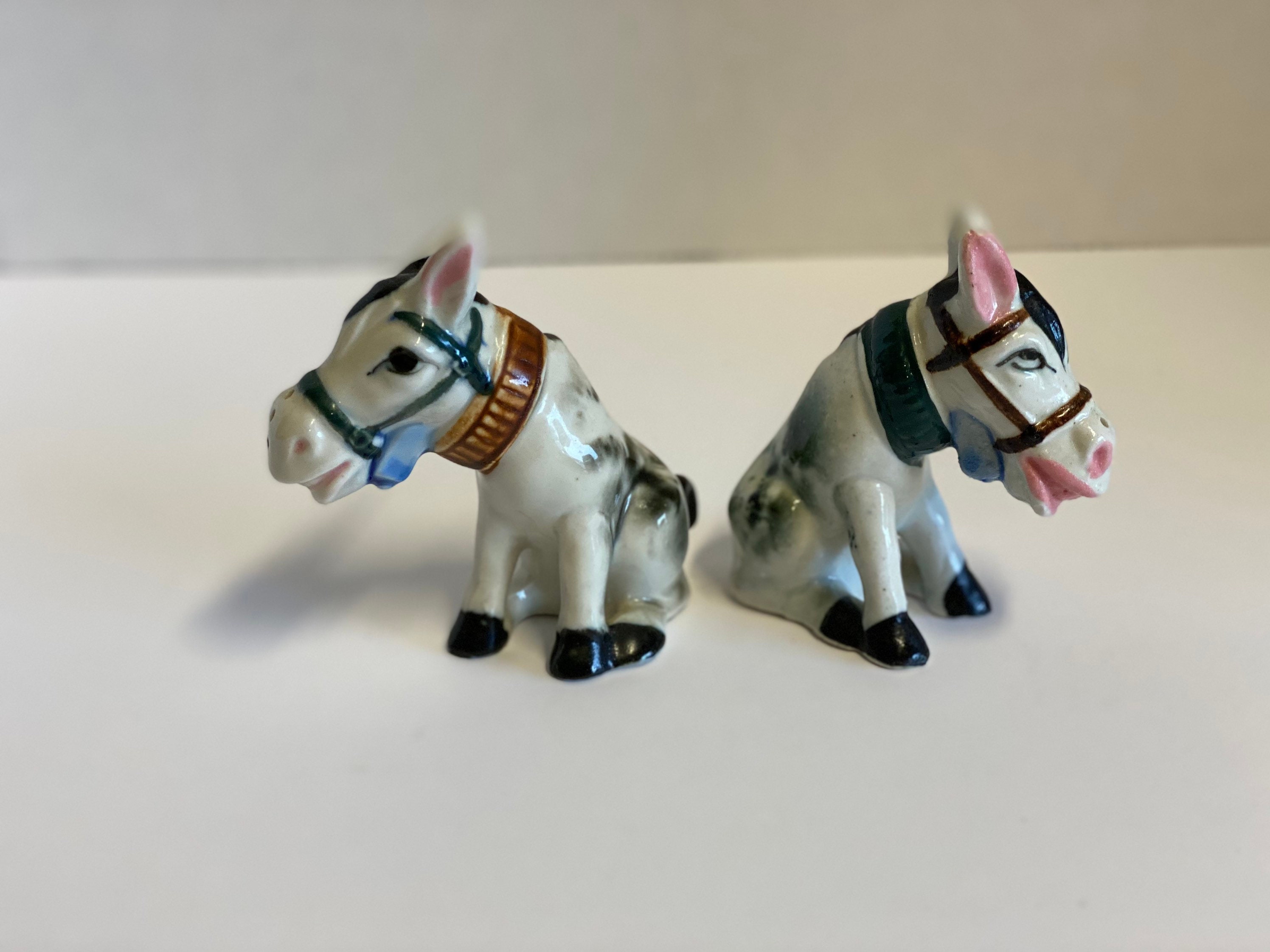 Vintage Donkey Salt & Pepper Shakers made in Japan Etsy
