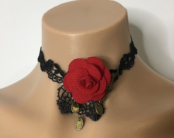 Rose Lace Choker Necklace
