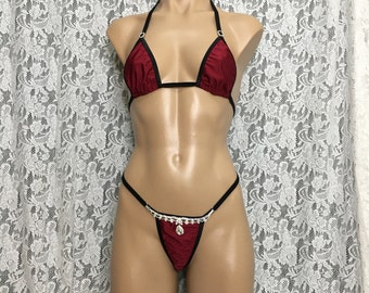 Sexy Rhinestone Gstring Thong Bikini