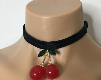 Cherry choker necklace