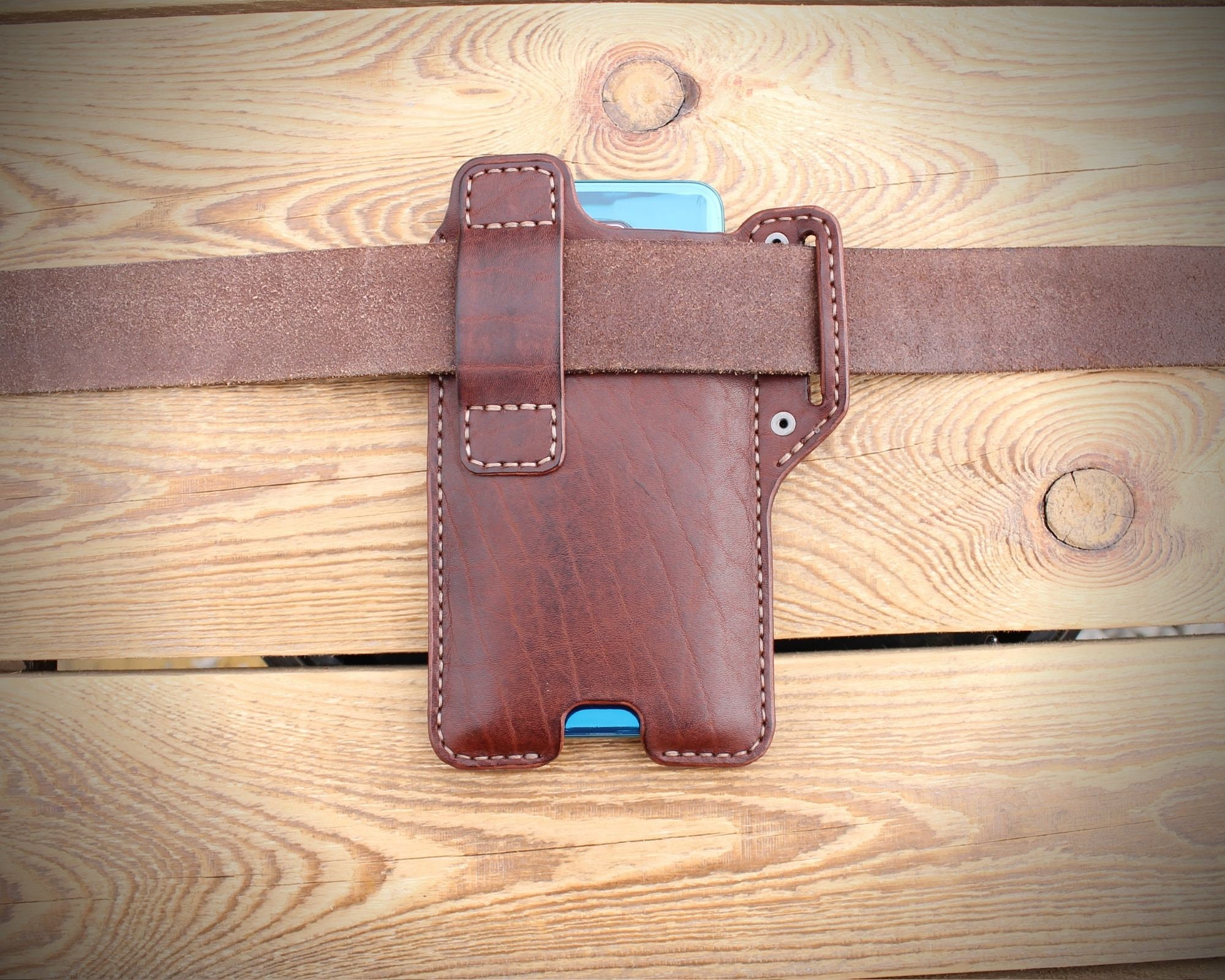Leather phone case with belt loop / iPhone 11 / Galaxy S20 FE Etsy
