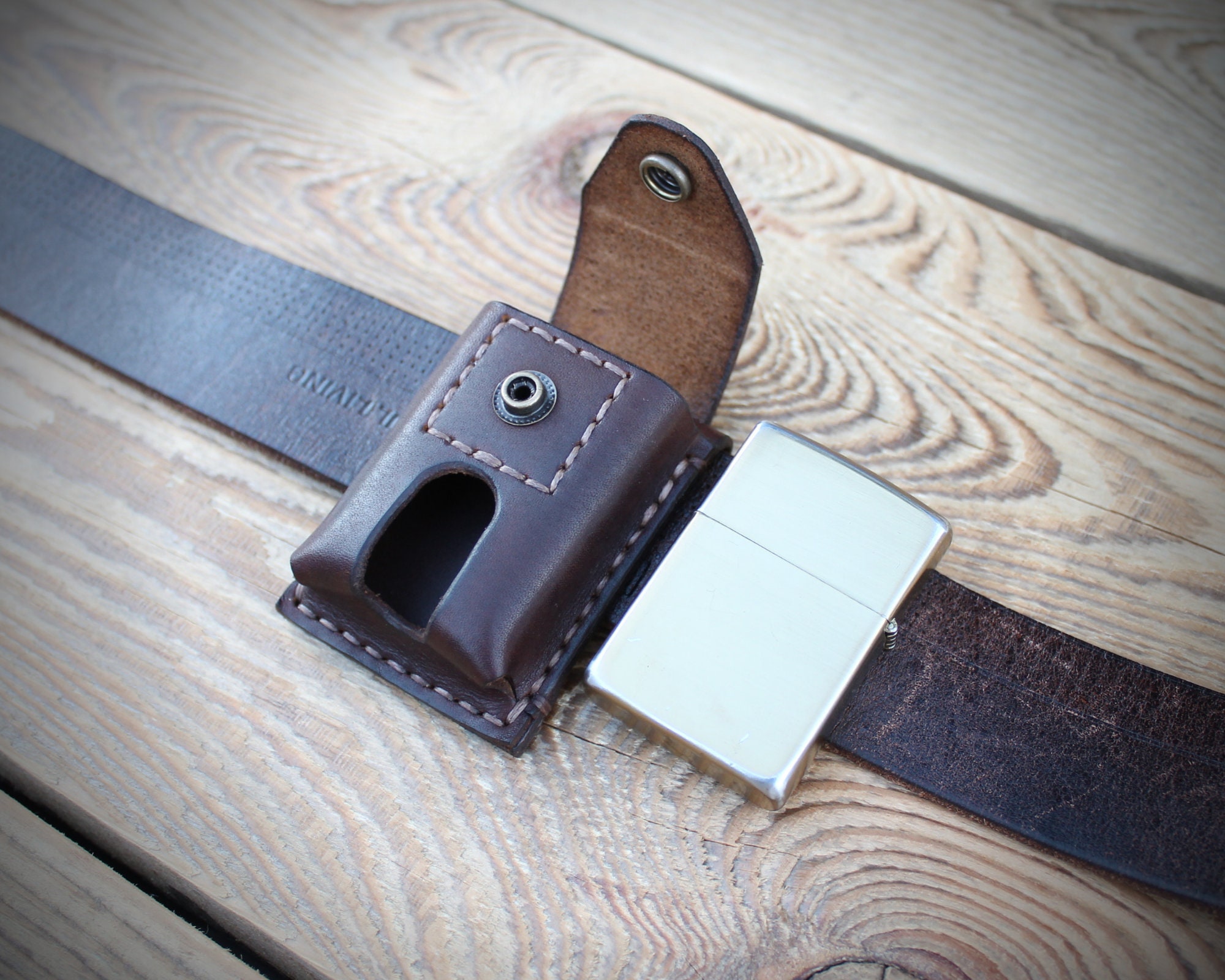 Zippo Leather Case / Classic Zippo belt case Etsy