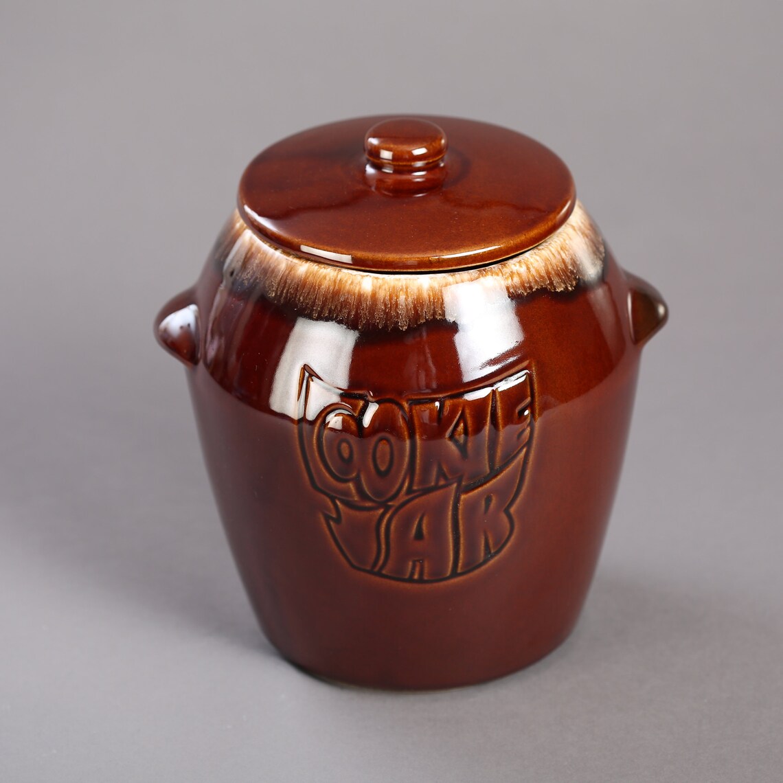 Midcentury Mccoy Brown Drip Cookie Jar 7024 Vintage Kitchen Etsy