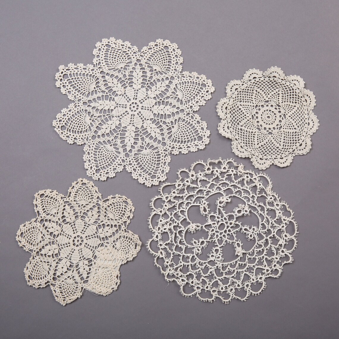 Lot of handmade vintage doilies Free shipping Etsy