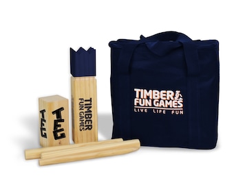 Juego de madera Kubb para exteriores, 21 piezas, con bolsa / Juego familiar de jardín, ajedrez vikingo