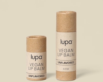 Vegan UNFLAVORED Lip Balm - Gluten-Free, Organic Ingredients, No Preservatives, Zero Additives, For Ultra-Sensitive Lips, Plastic-Free