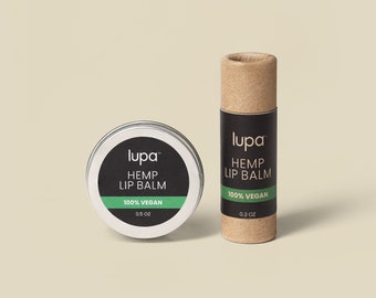 Hemp Vegan Lip Balm - 100% Vegan, Organic Ingredients, No Artificial Preservatives, No Parabens, Handmade (Available in 2 Sizes)